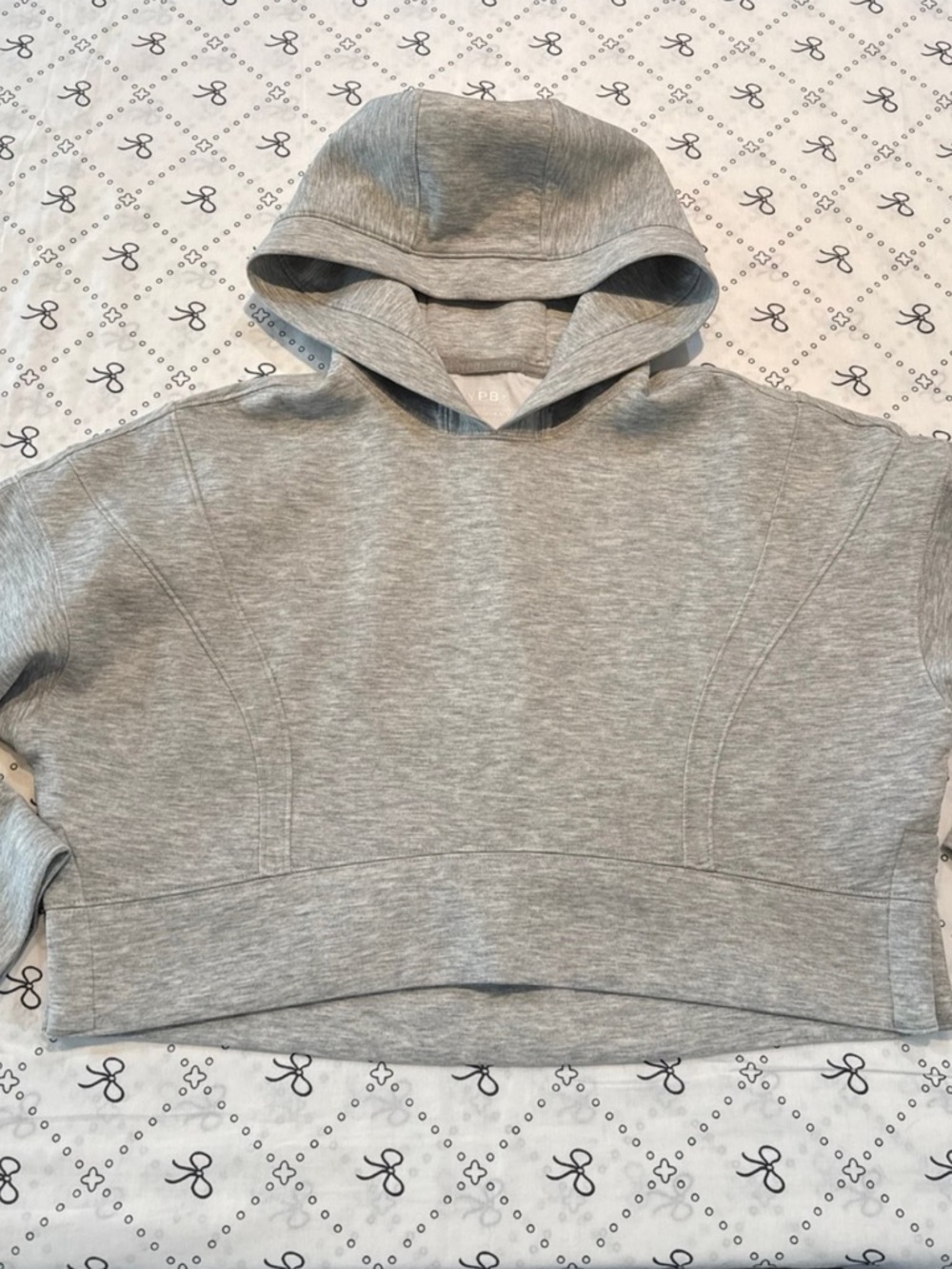 Abercrombie & Fitch YPB Grey NeoKnit cropped hoodie sweatshirt size Small